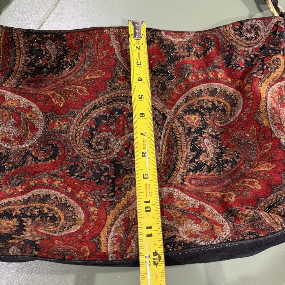 Sonoma hobo featuring a paisley pattern With Sparkle Thread Red Black Gold Boho - Picture 8 of 9